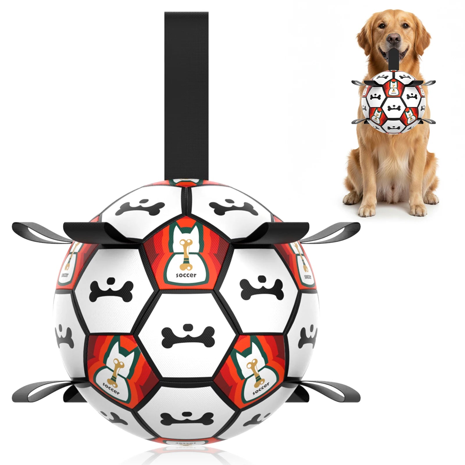Soccer Ball with Handles Chew Resistant