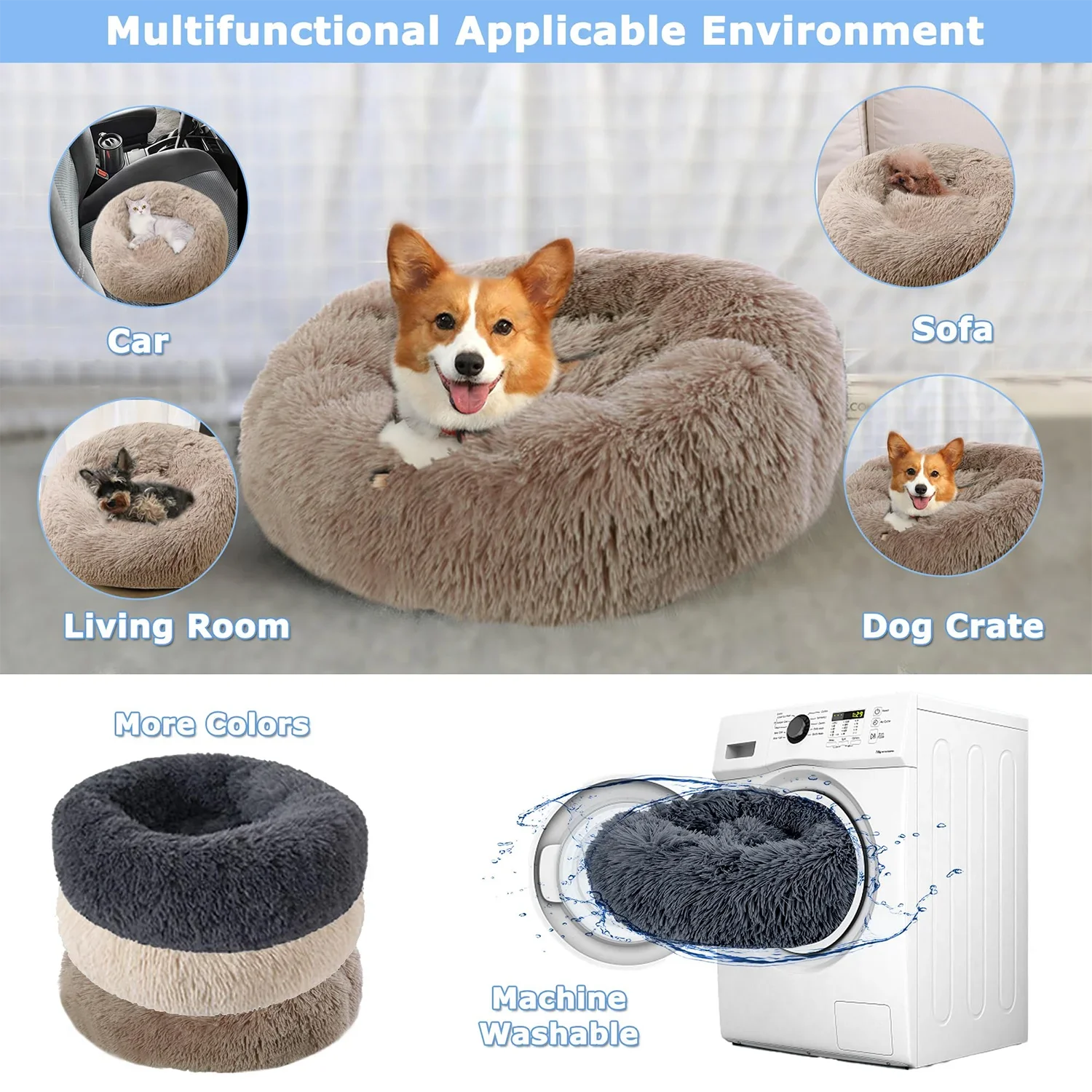 Pet Calm Donut  shaped Bed