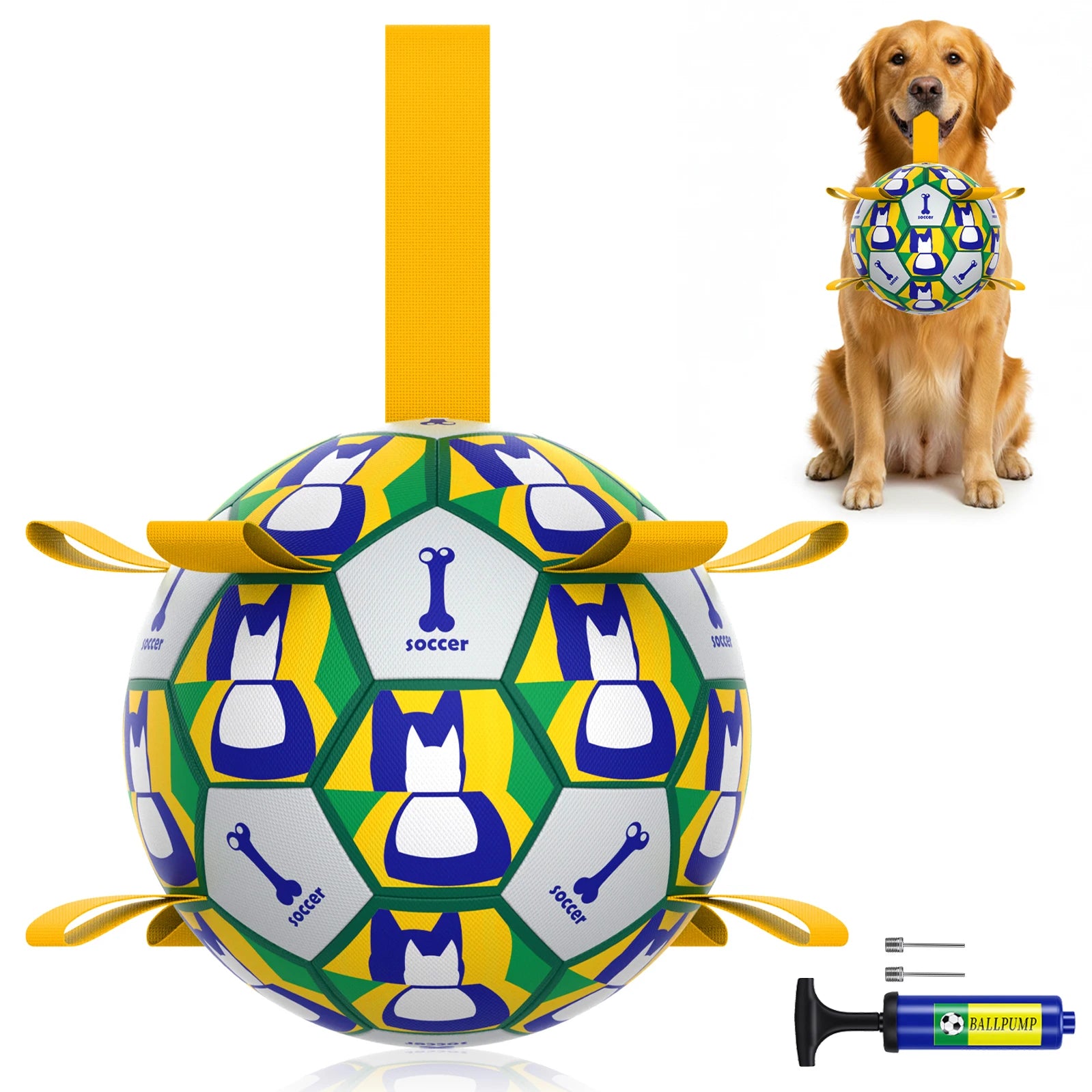 Soccer Ball with Handles Chew Resistant