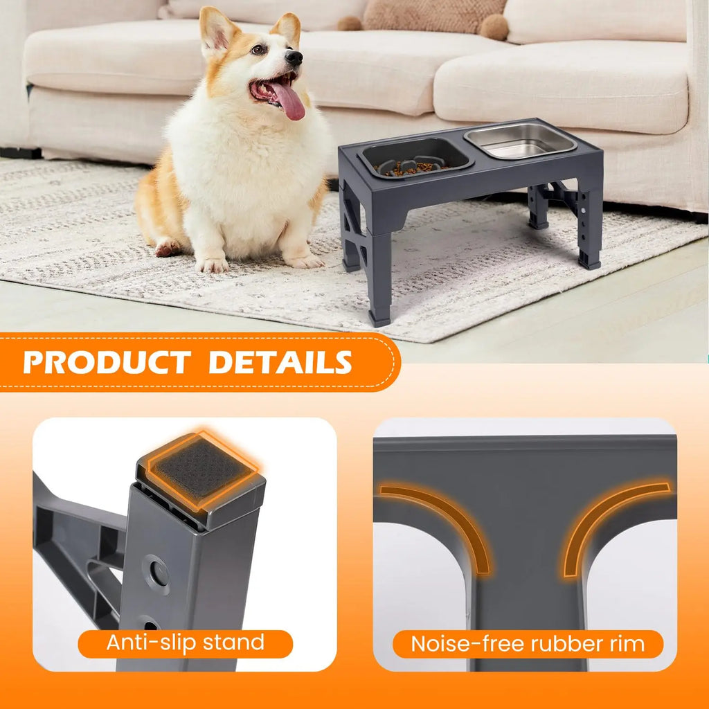 Elevated Slow Feeder Dog Bowls,