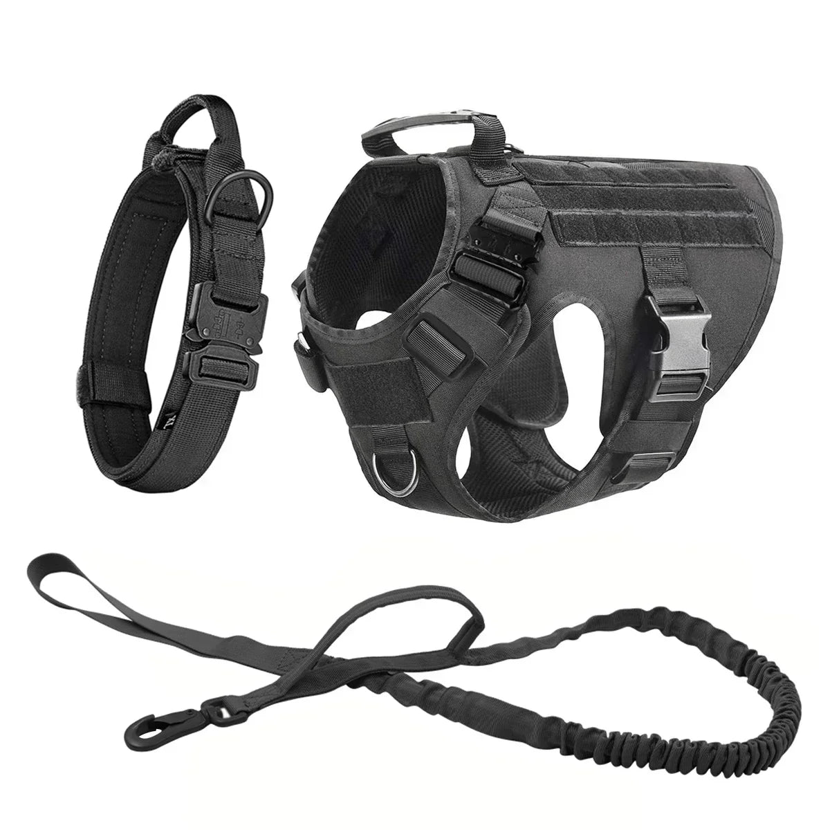 Tactical Dog Harness Leash Collar
