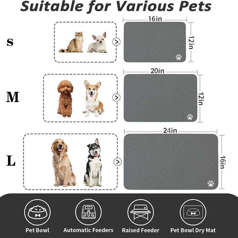 Pet Feeding Mat for Food and Water