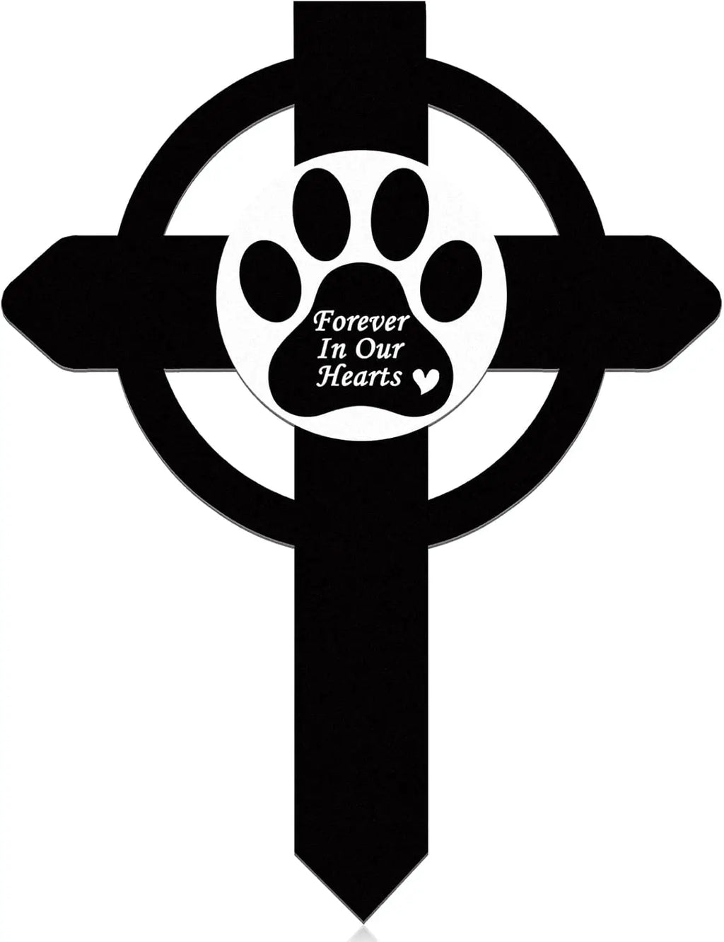 Metal Pet Memorial Stake with Paw Print