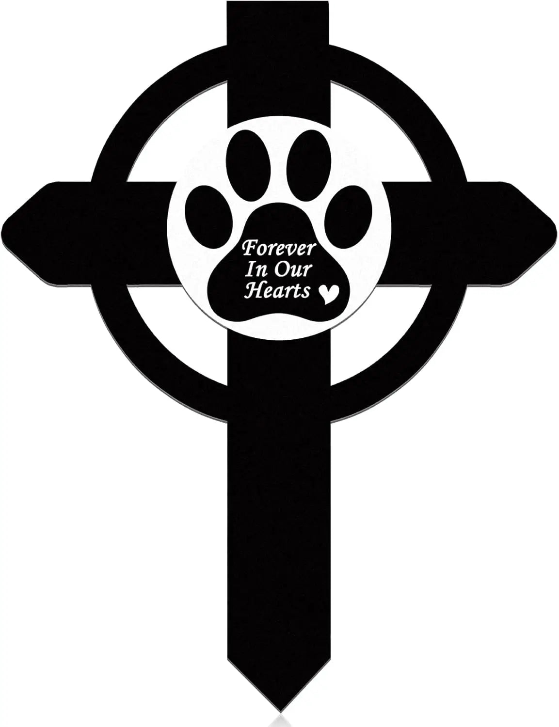 Metal Pet Memorial Stake with Paw Print