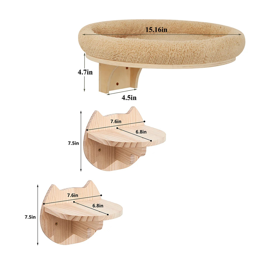 Cat Wall Mounted Hammock with Scratching Post