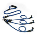 Nylon Weave Three Heads Safety Dog Lead Leash Foam Handle
