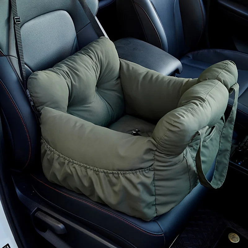 Dog Car Seat with Safety Belt and Secure Straps