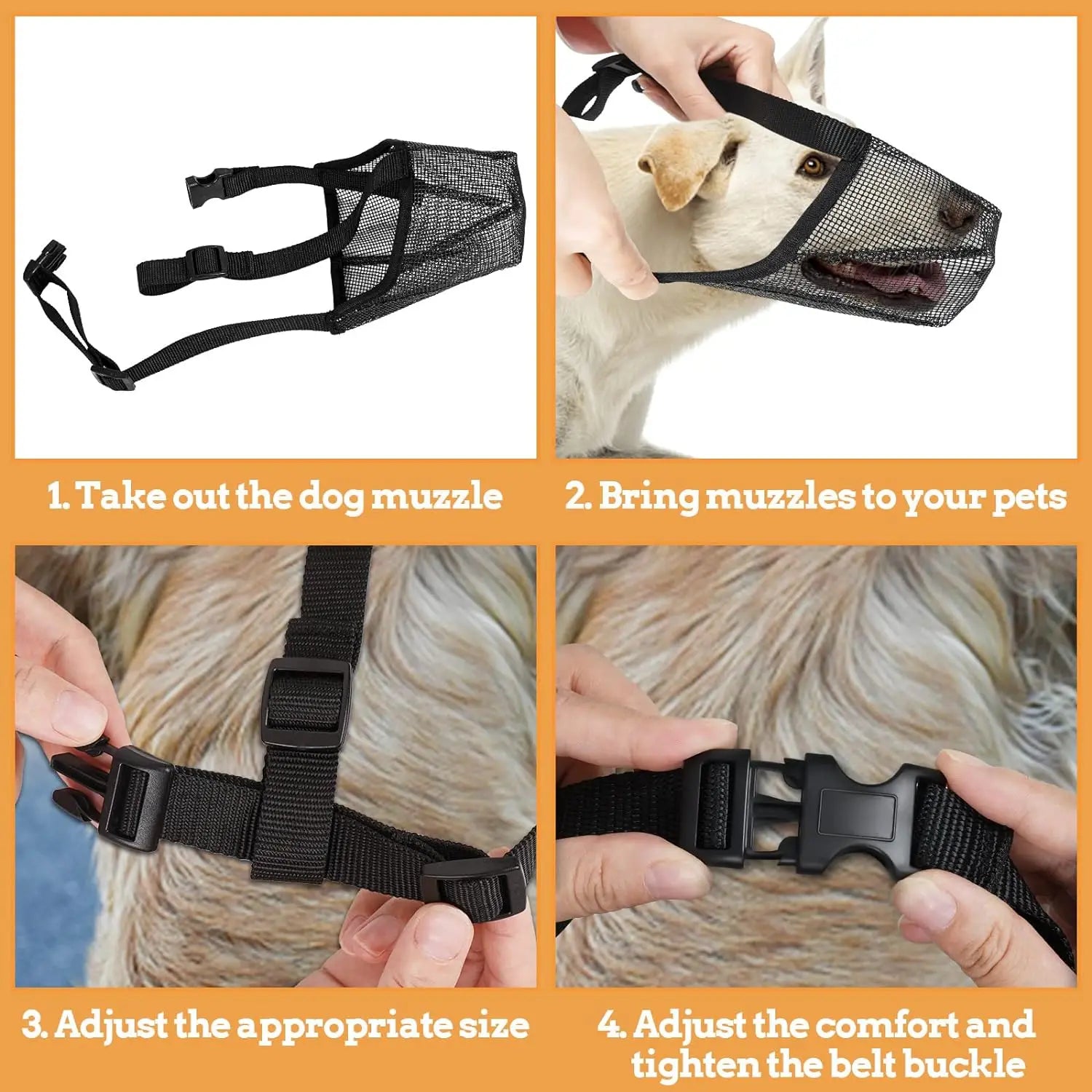 Pet Soft Mesh  muzzle, Prevents Biting Chewing And Licking