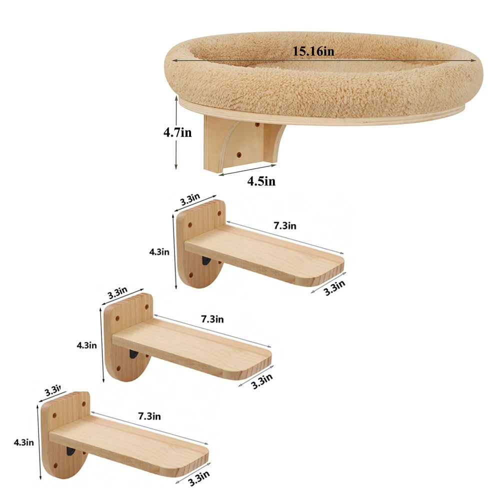 Cat Wall Mounted Hammock with Scratching Post