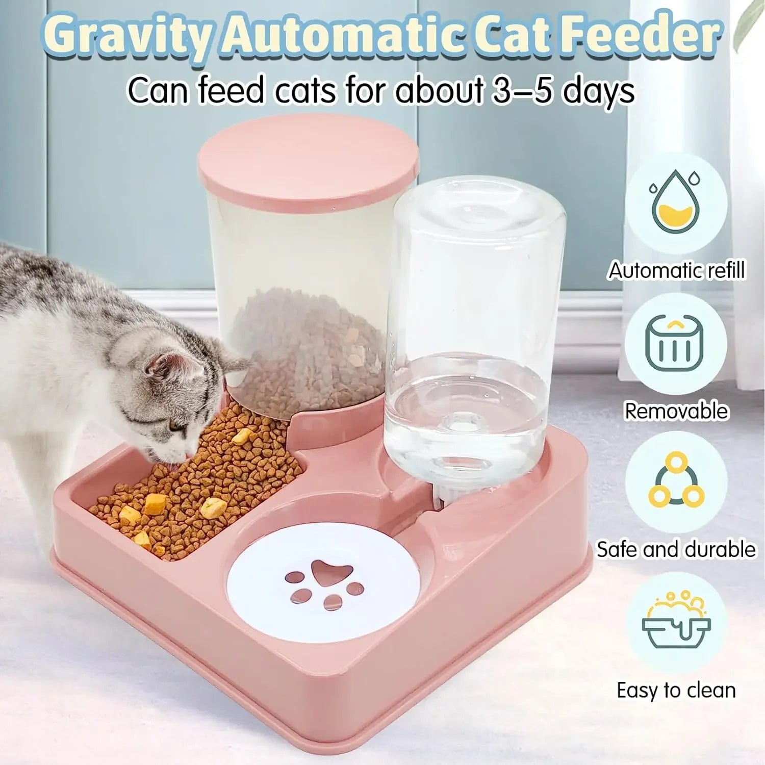 Automatic Cat Feeder Water Dispenser