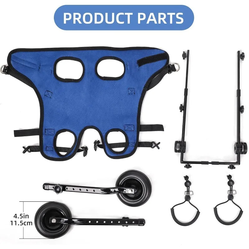 Disabled Dog Wheelchair Cart Adjustable Pet Mobility Aids for Cat Dog Rehabilitation Walking Aid Anti Slip Wheels Lightweight