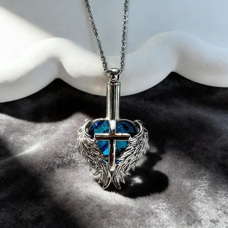 Heart Cross Wings Ashes  Dog Memorial