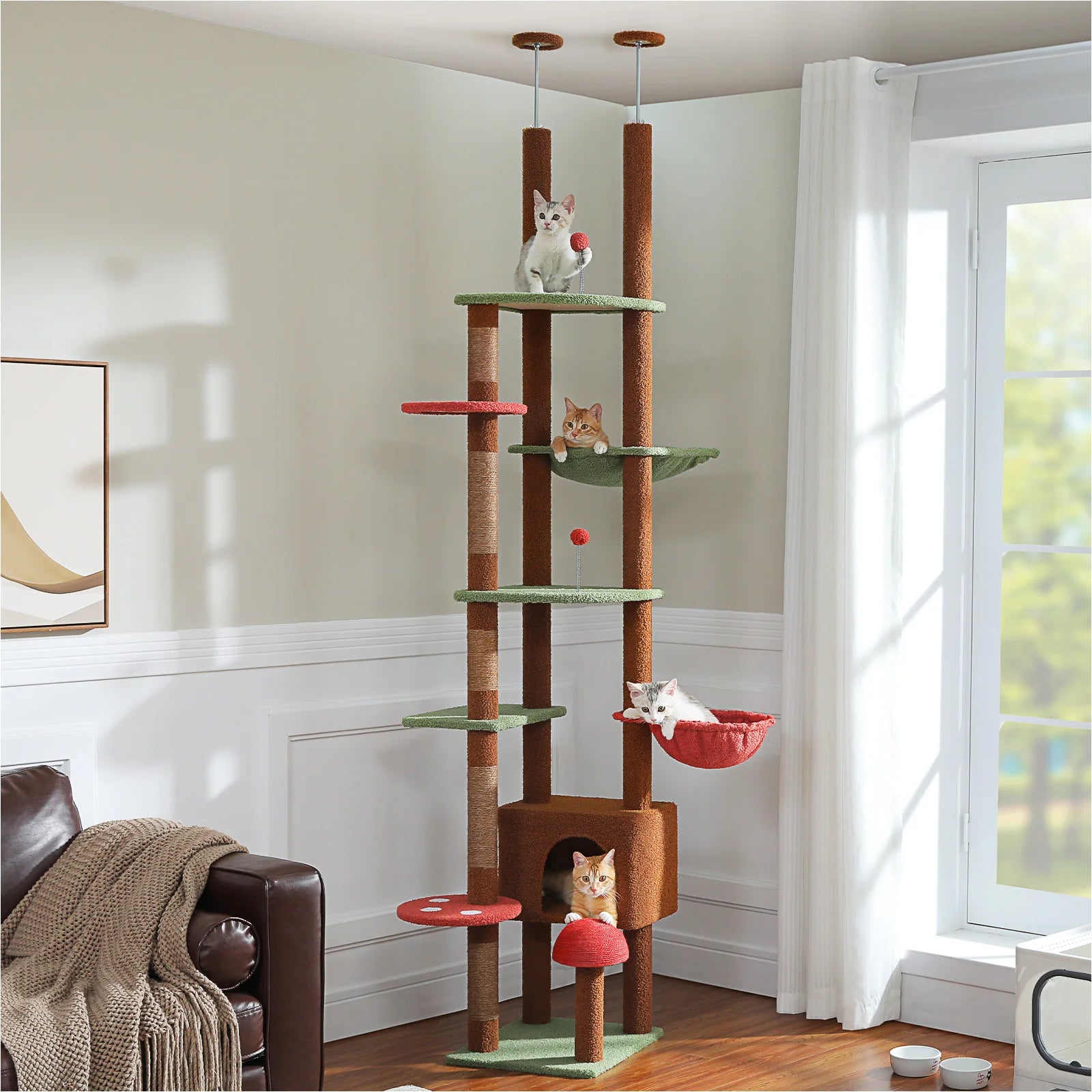 Mushroom-Shaped Cat Tower