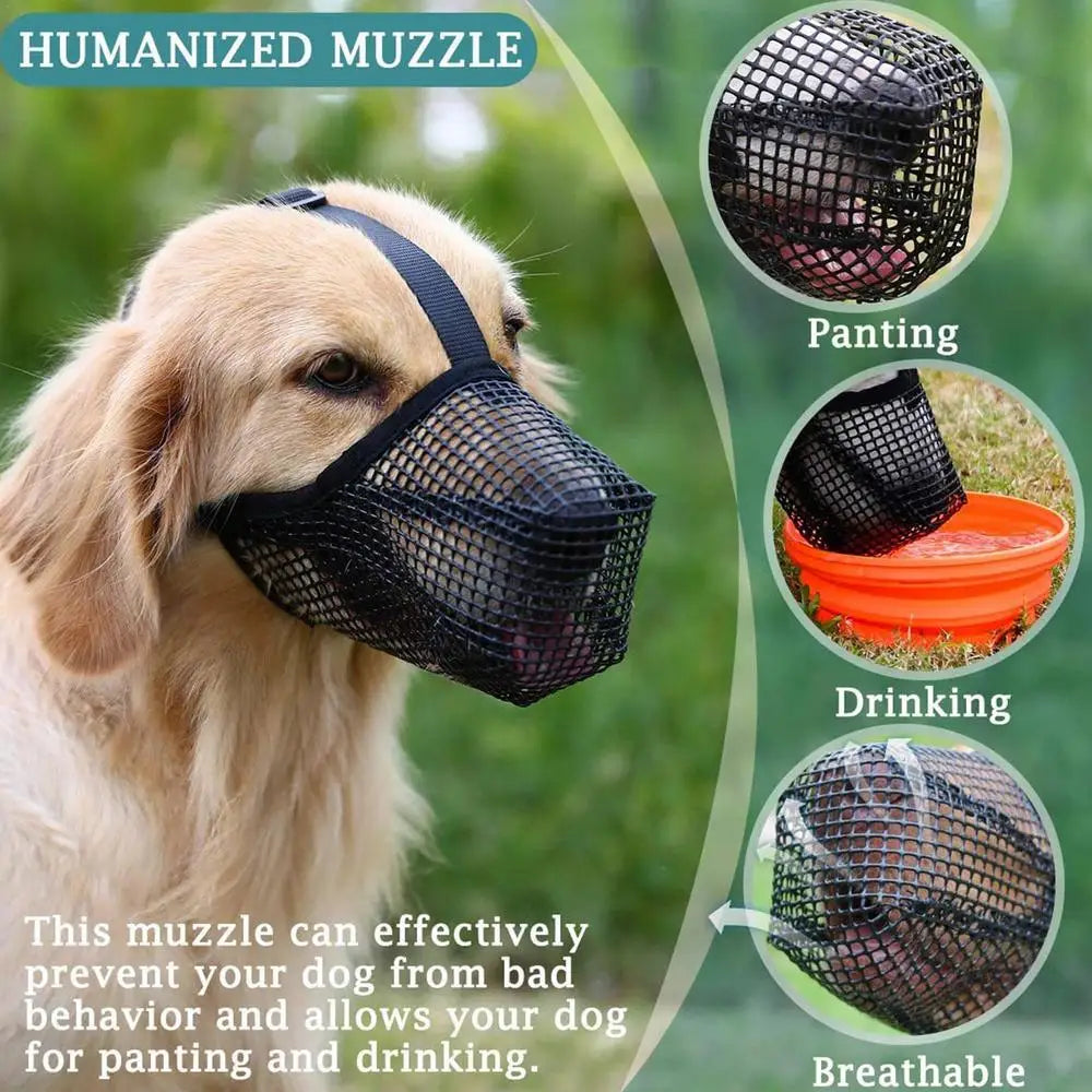 Pet Soft Mesh  muzzle, Prevents Biting Chewing And Licking
