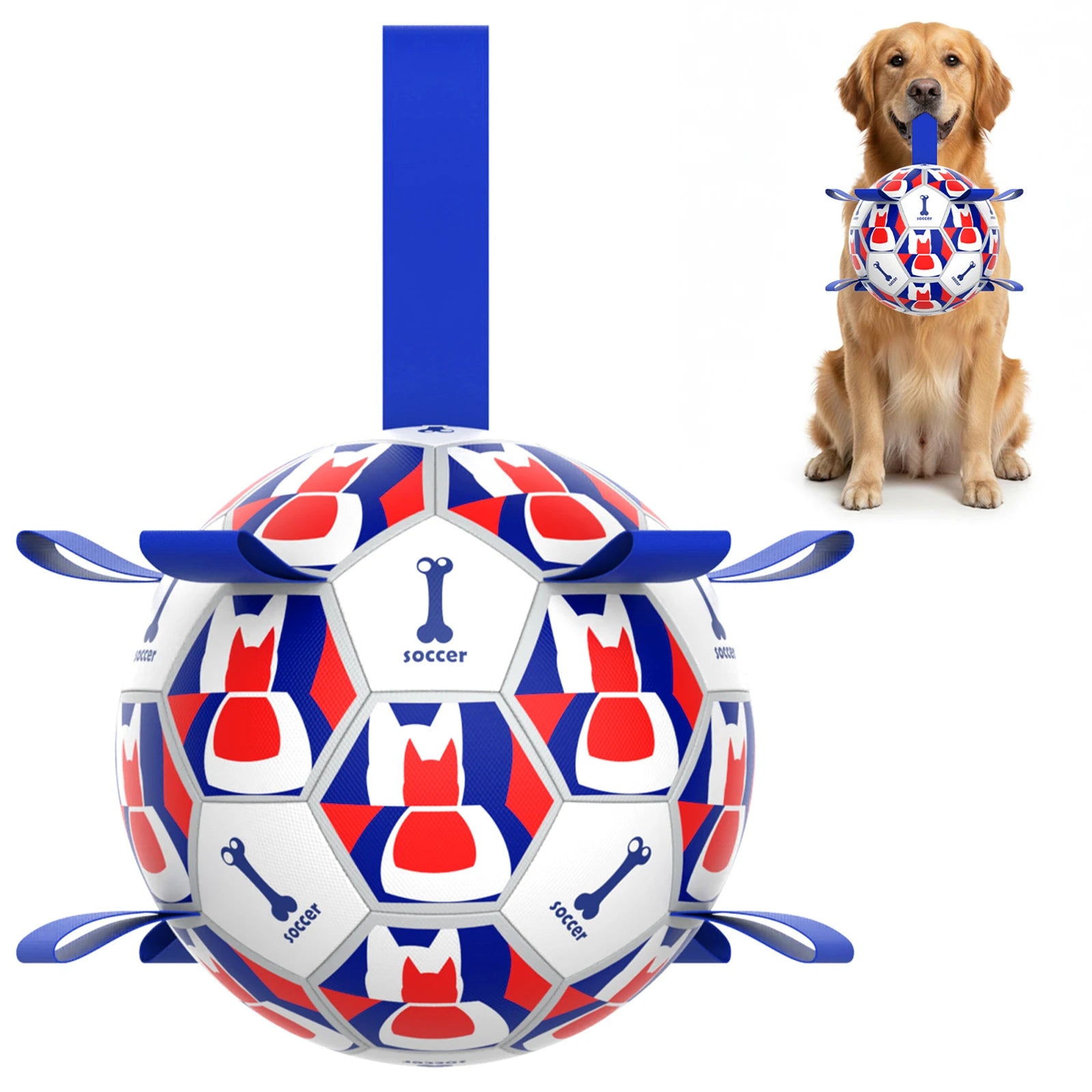 Soccer Ball with Handles Chew Resistant