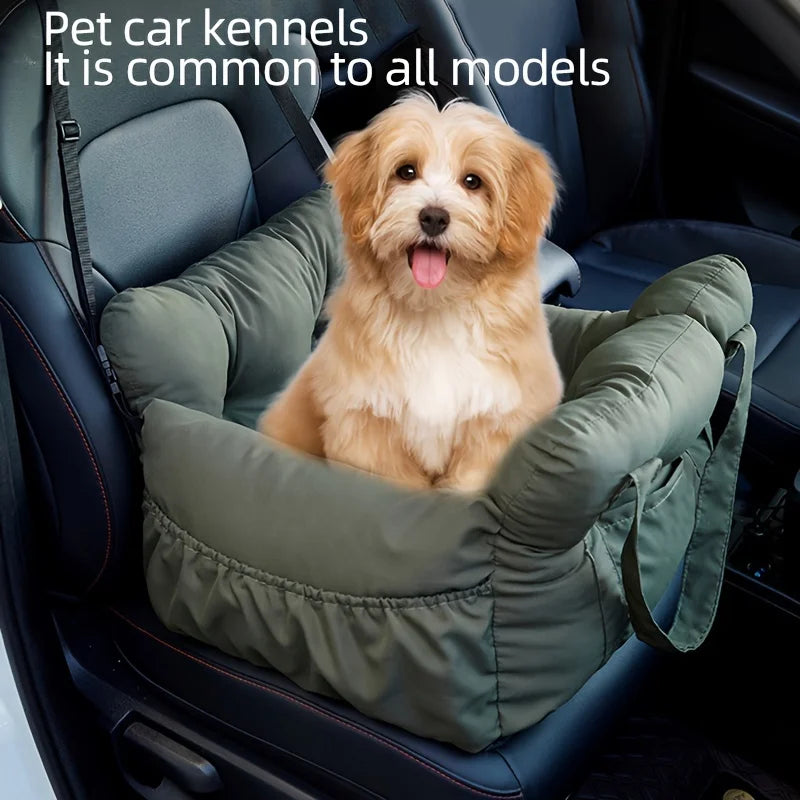 Dog Car Seat with Safety Belt and Secure Straps