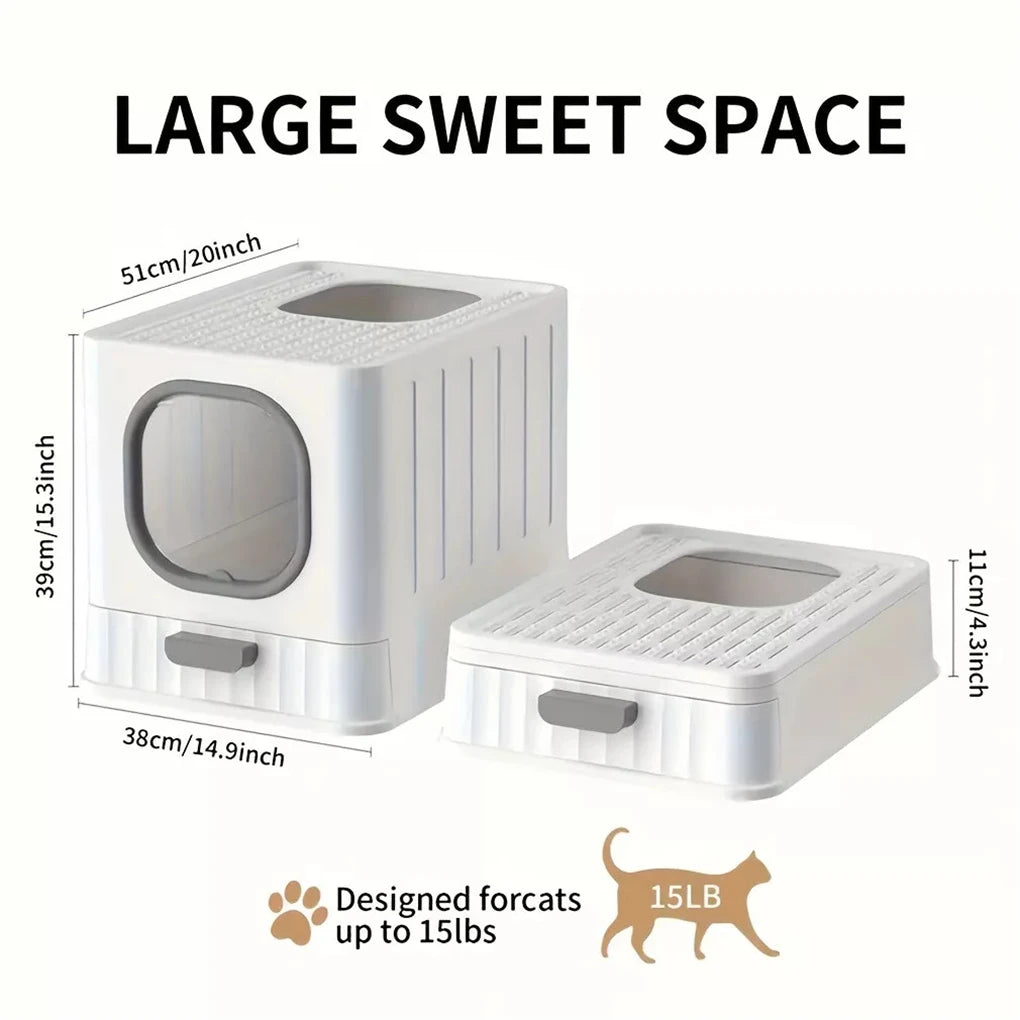 Enclosed Litter Box  with Scoop and Lid Anti-Splashing