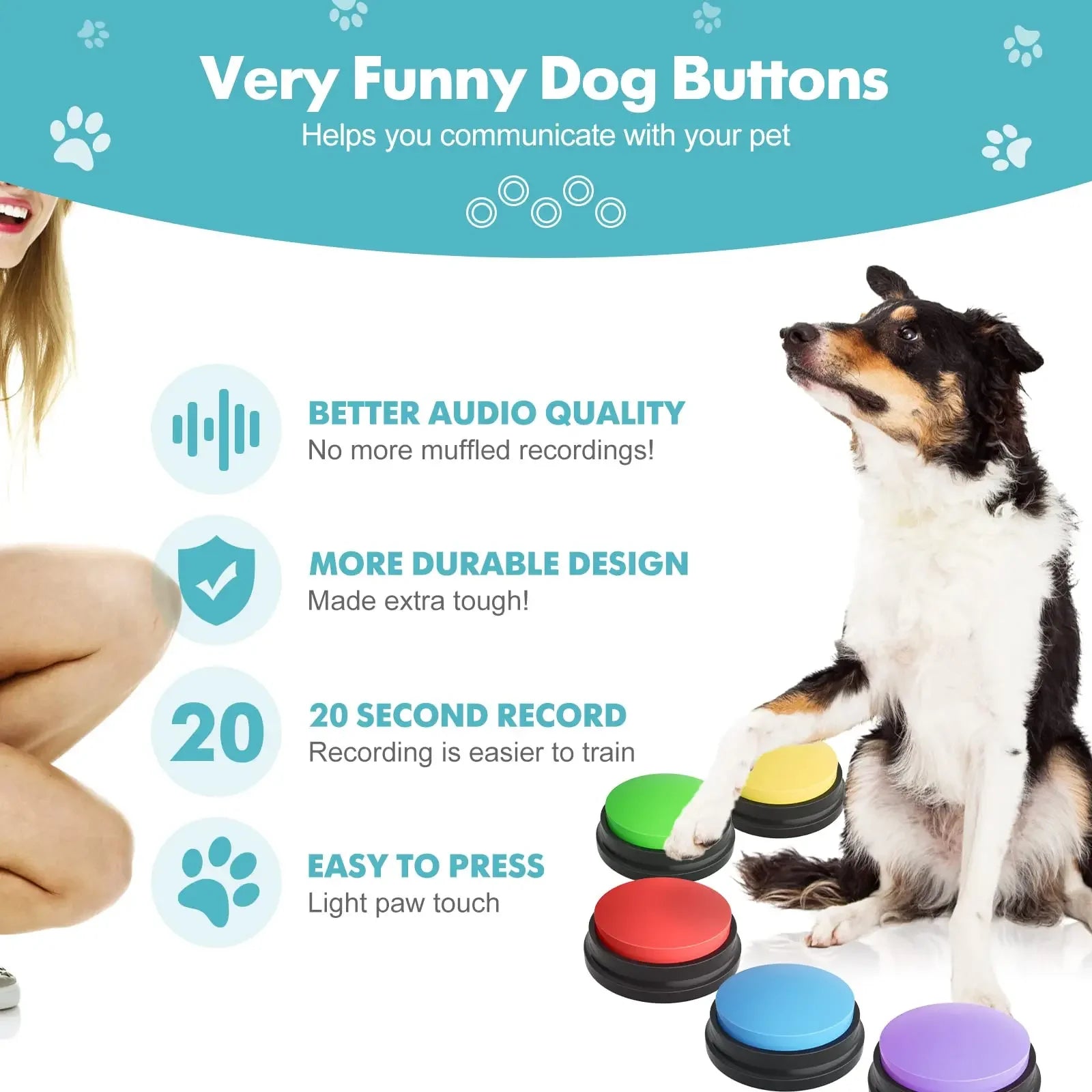 Voice Recording Button Pet  Training