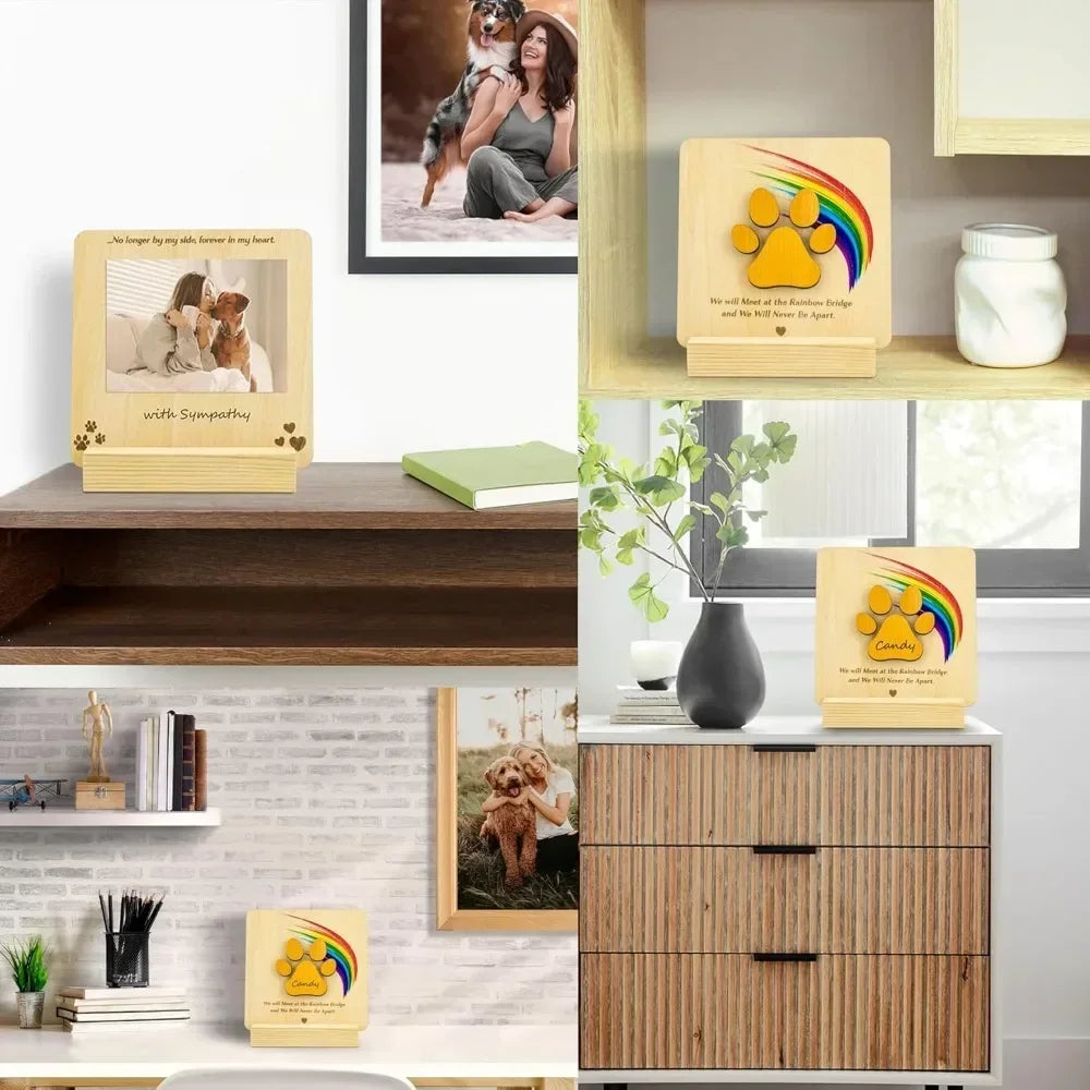 Wood Pet  Rainbow Bridge Sympathy Memorial