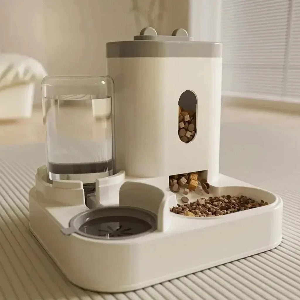 Pet Automatic Feeder With Water Fountain