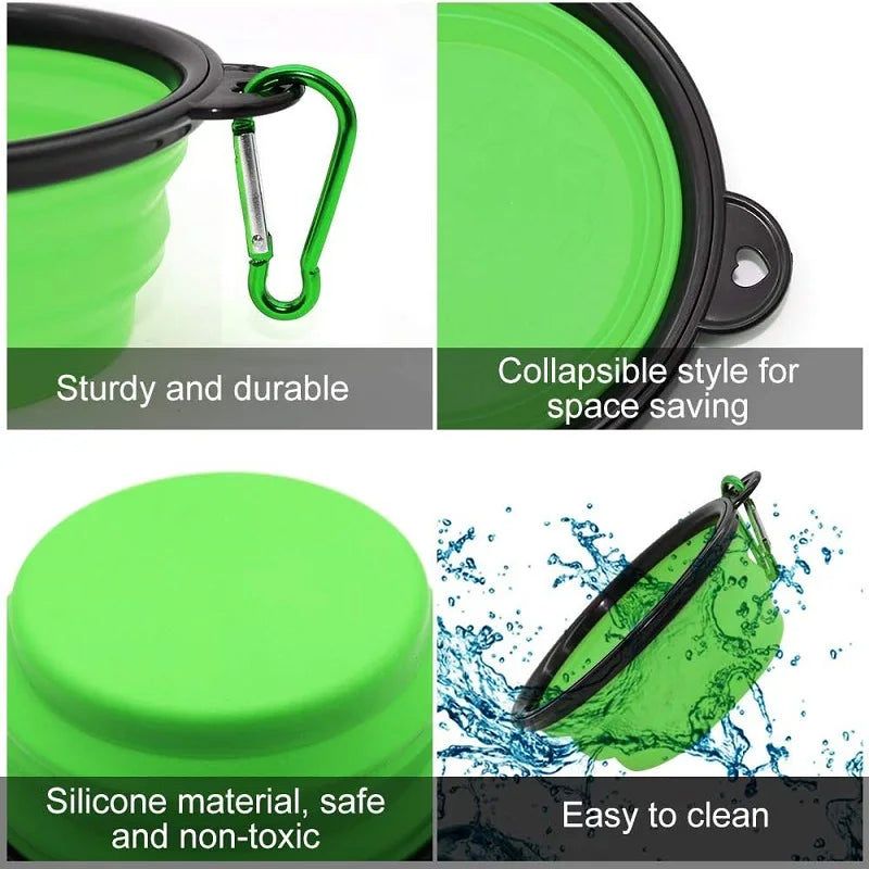 Folding Portable Silicone Pet Feeder Bowl