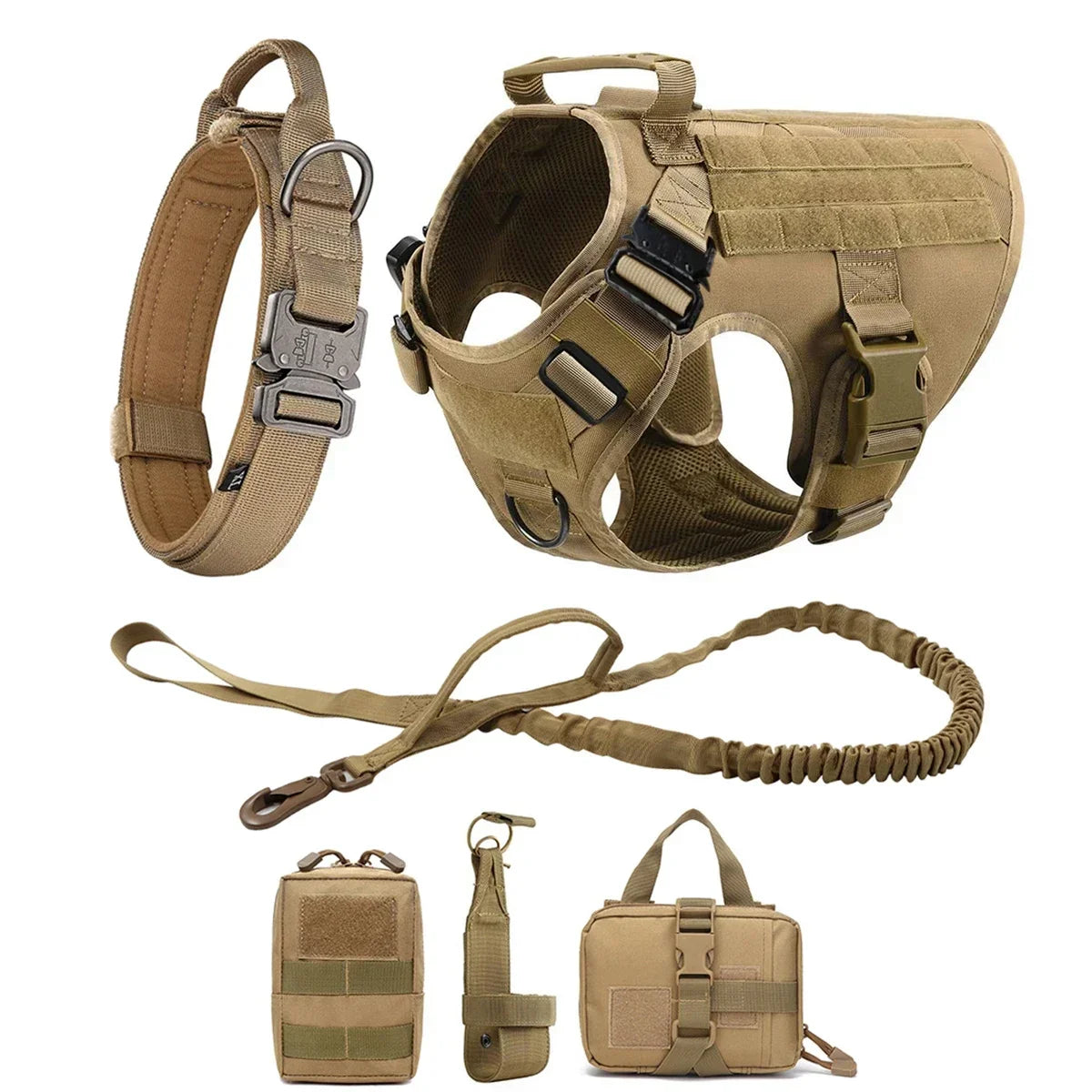Tactical Dog Harness Leash Collar