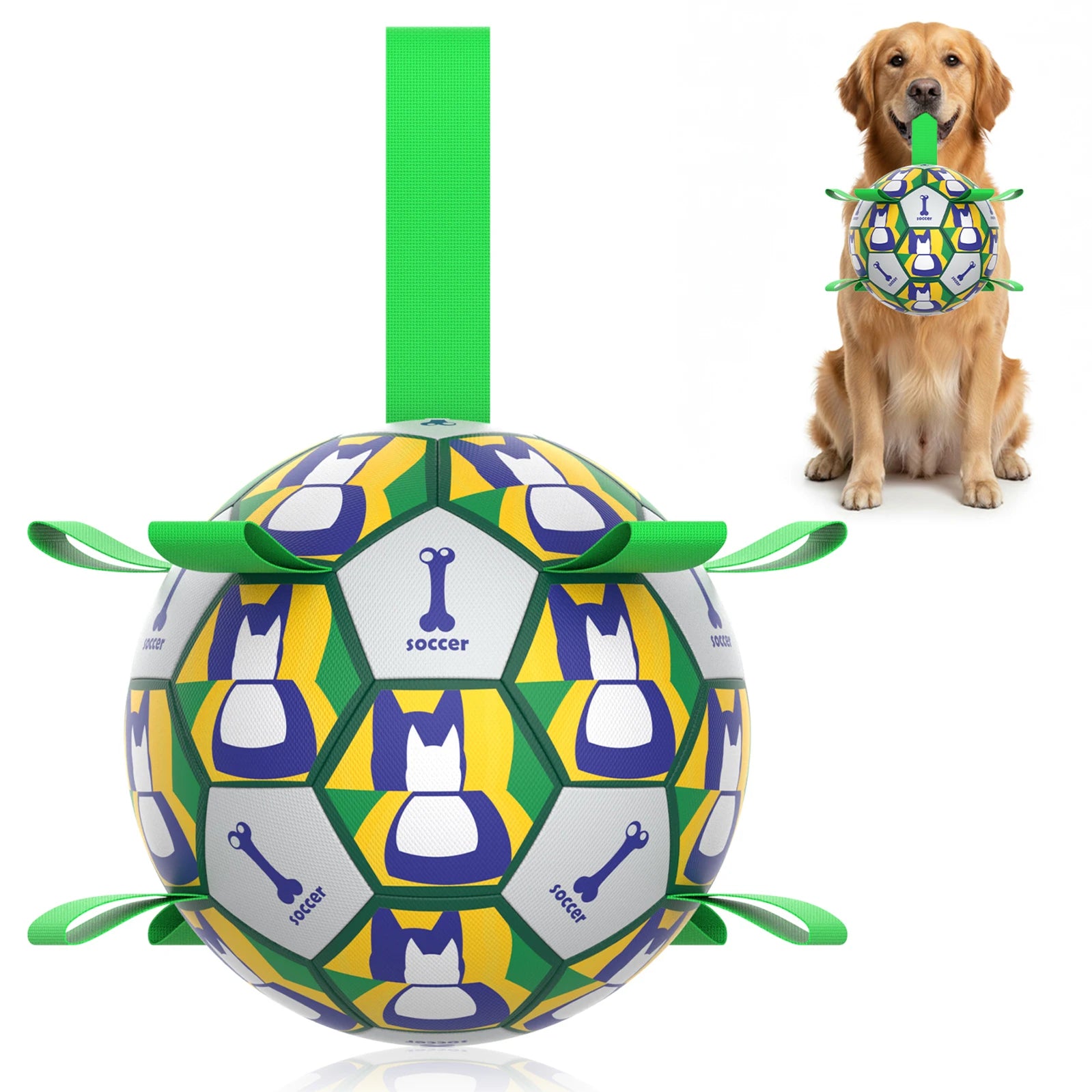 Soccer Ball with Handles Chew Resistant