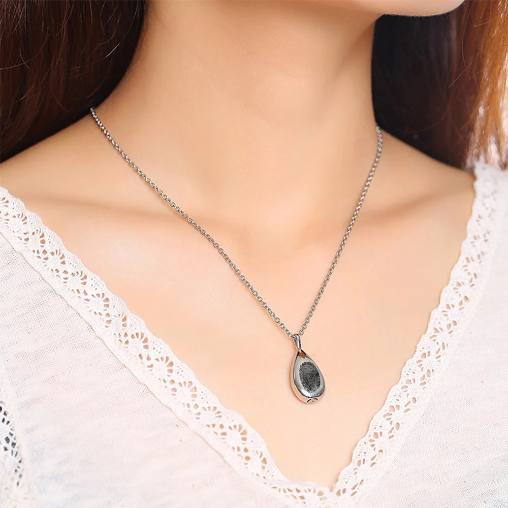 Teardrop Cremation Necklace for Ashes