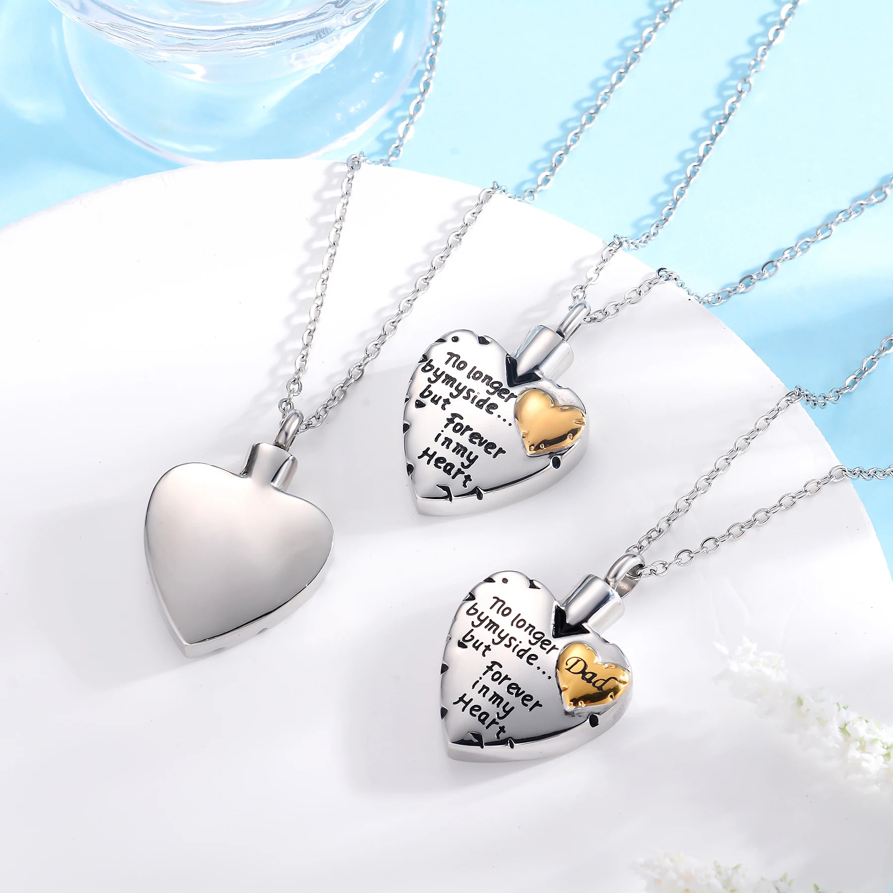 Stainless Steel Heart  Necklace for ashes