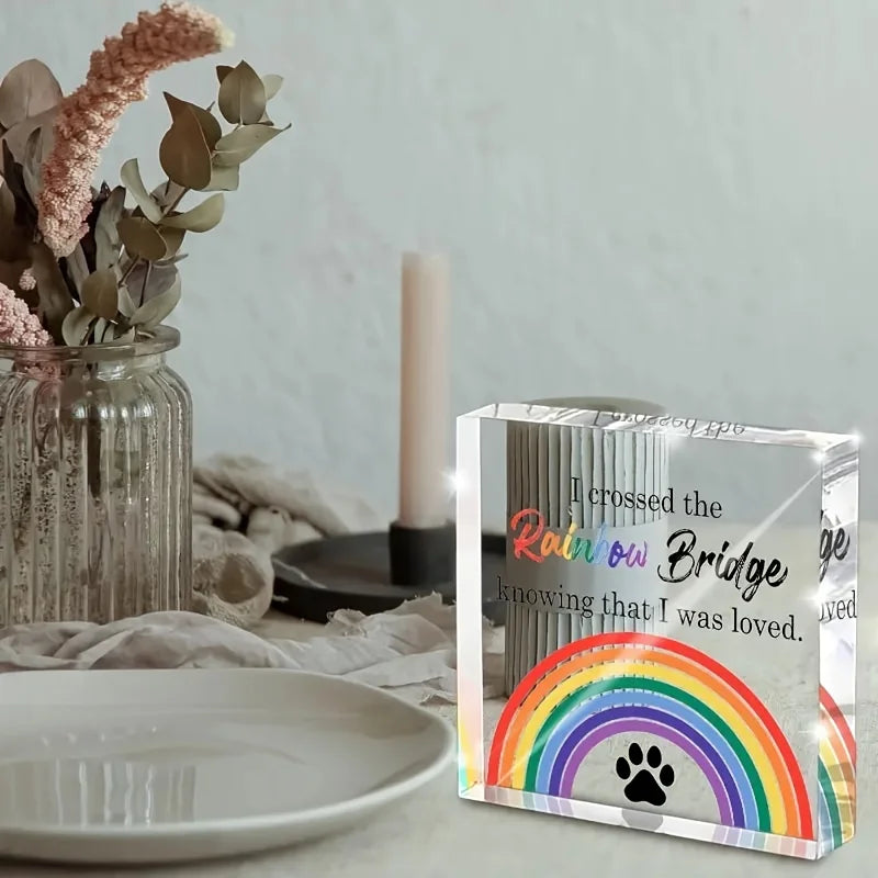 Acrylic Pet Memorial  Rainbow Bridge Tribute