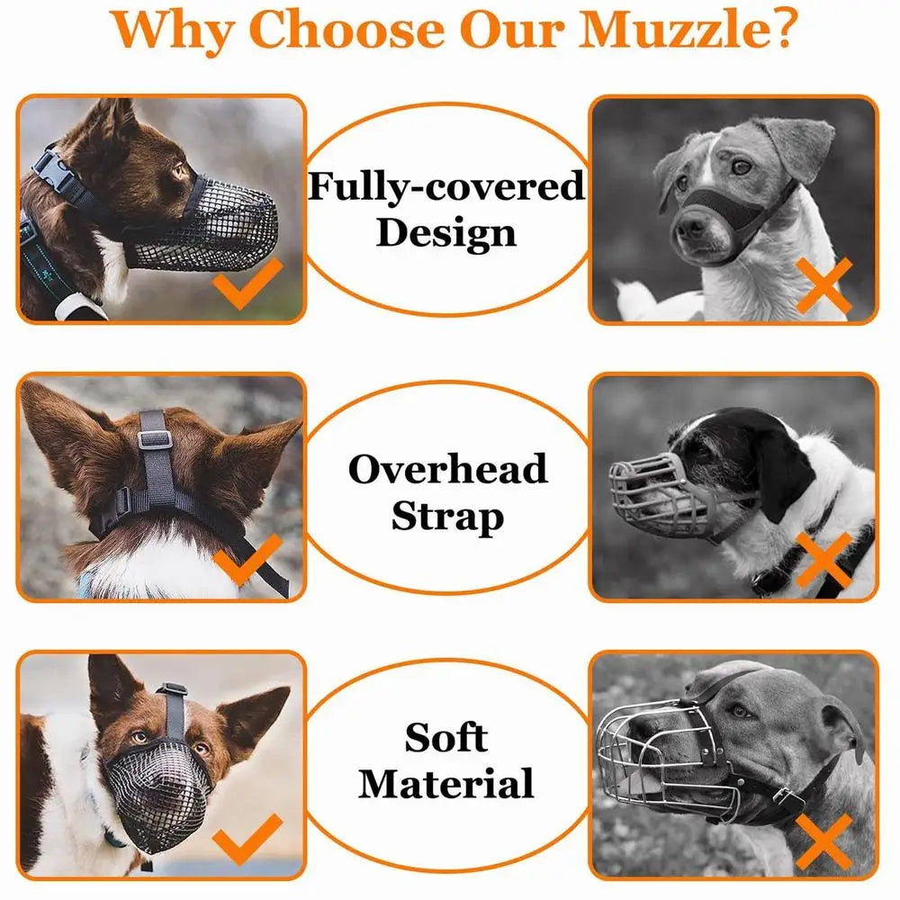 Pet Soft Mesh  muzzle, Prevents Biting Chewing And Licking