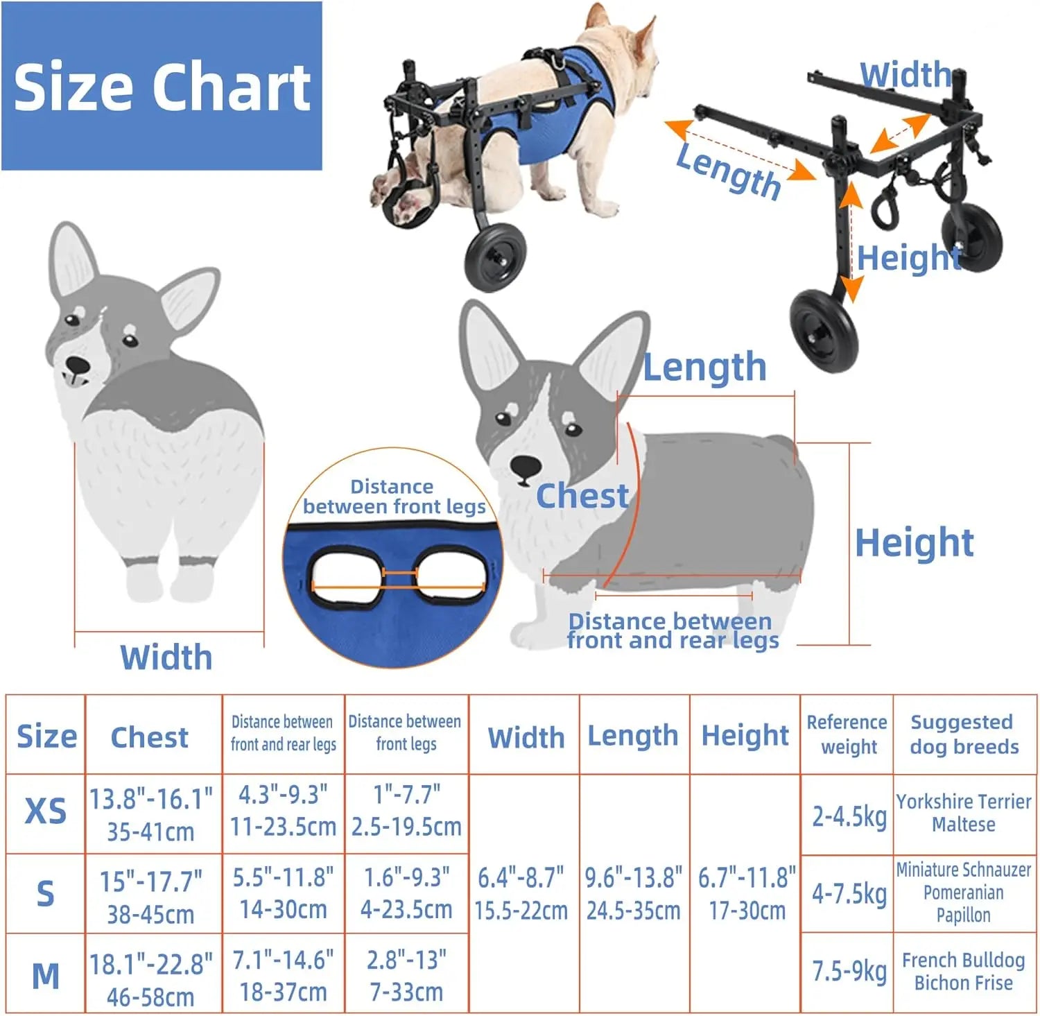 Adjustable Small Dog Wheelchair -