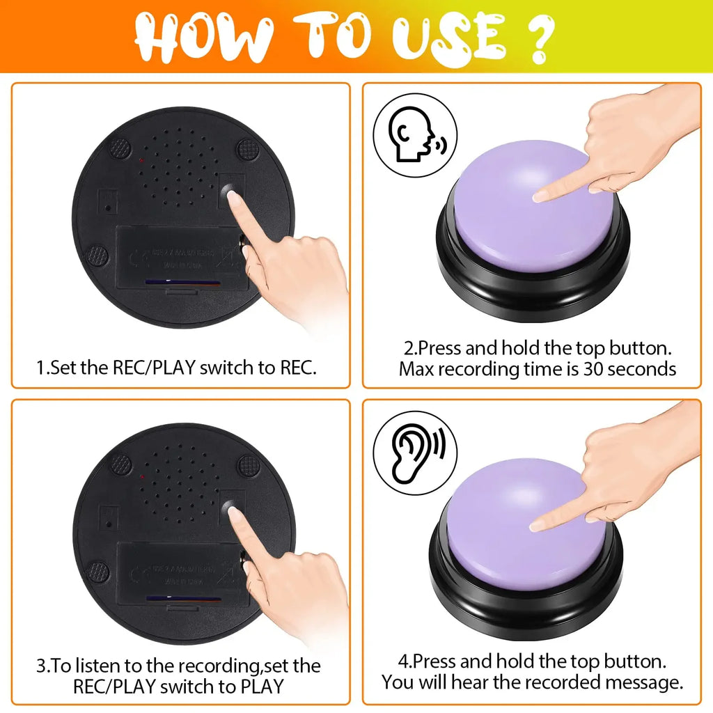 Voice Recording Button Pet  Training