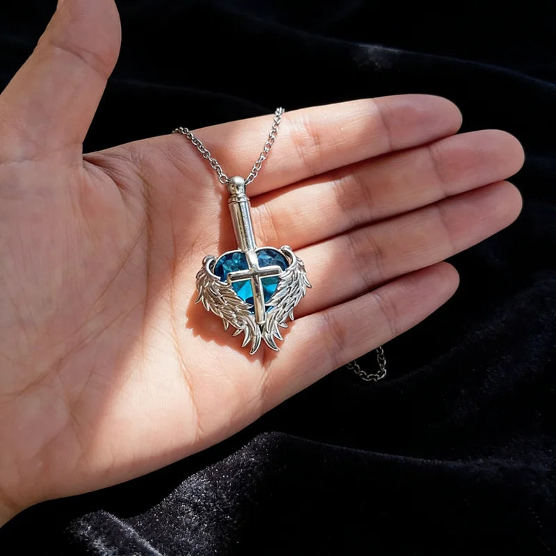 Heart Cross Wings Ashes  Dog Memorial