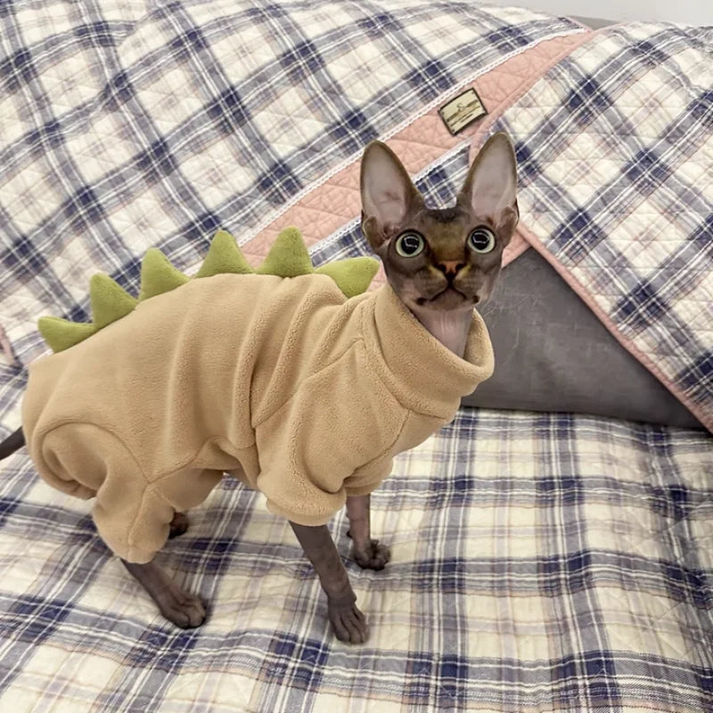 Dinosaur Shape Fleece Sweatshirt for Cats