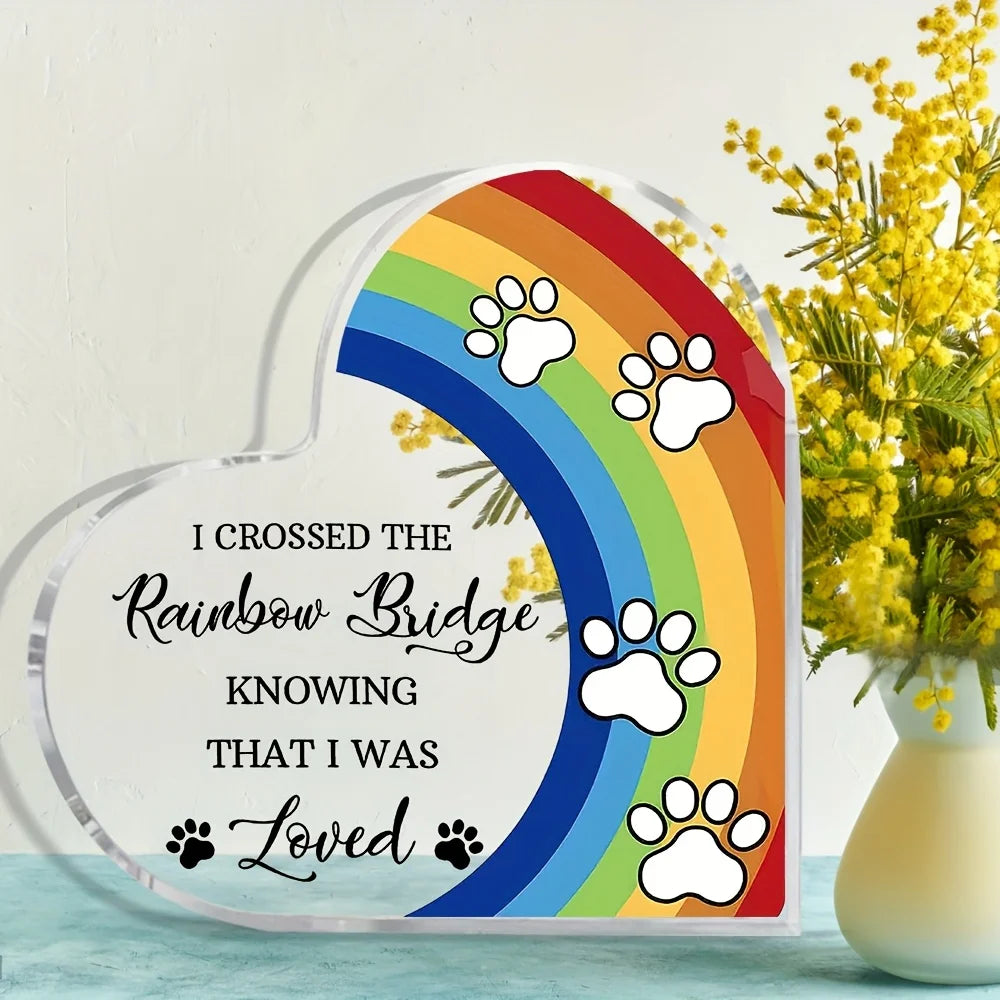 Acrylic Rainbow Bridge Dog Memorial