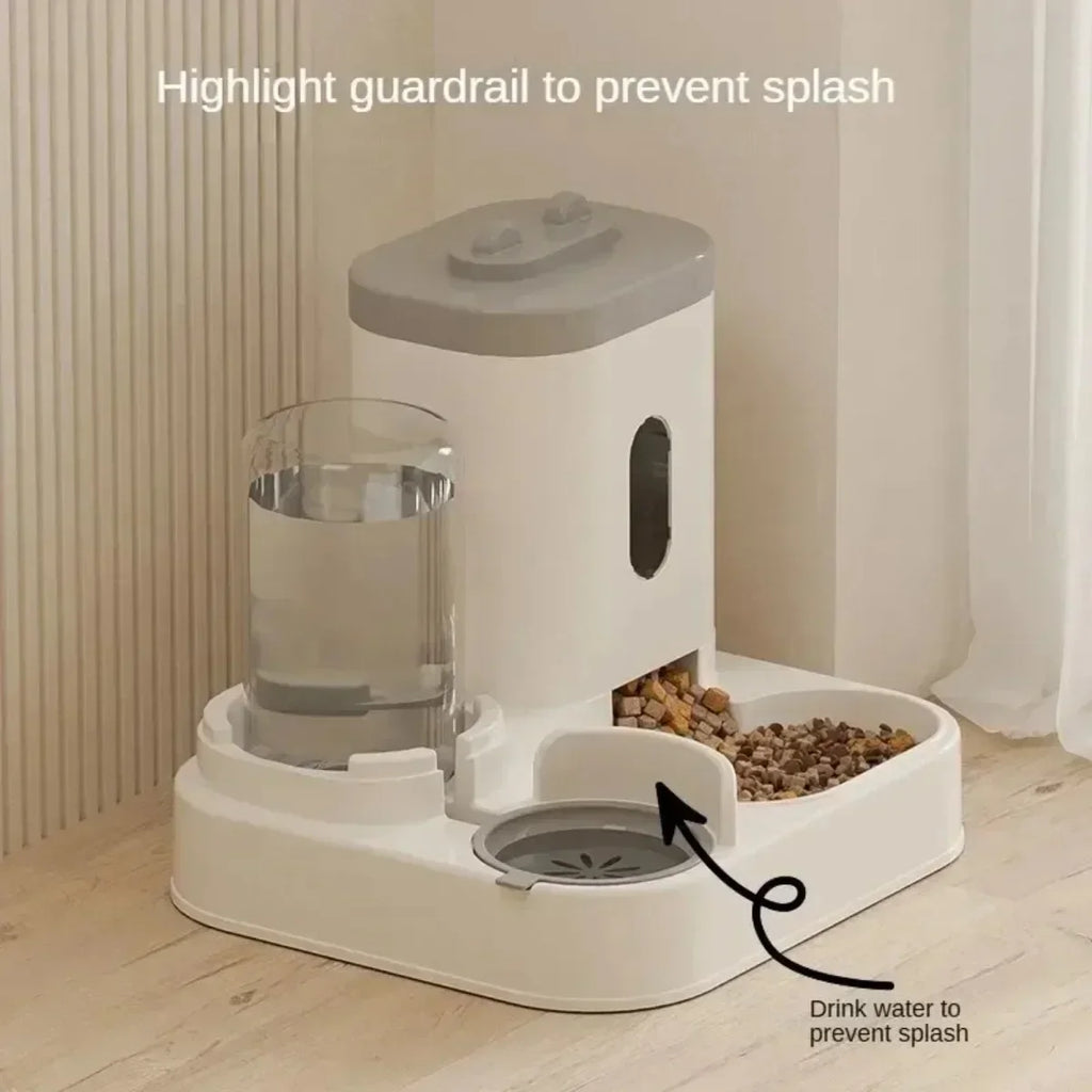 Pet Automatic Feeder With Water Fountain