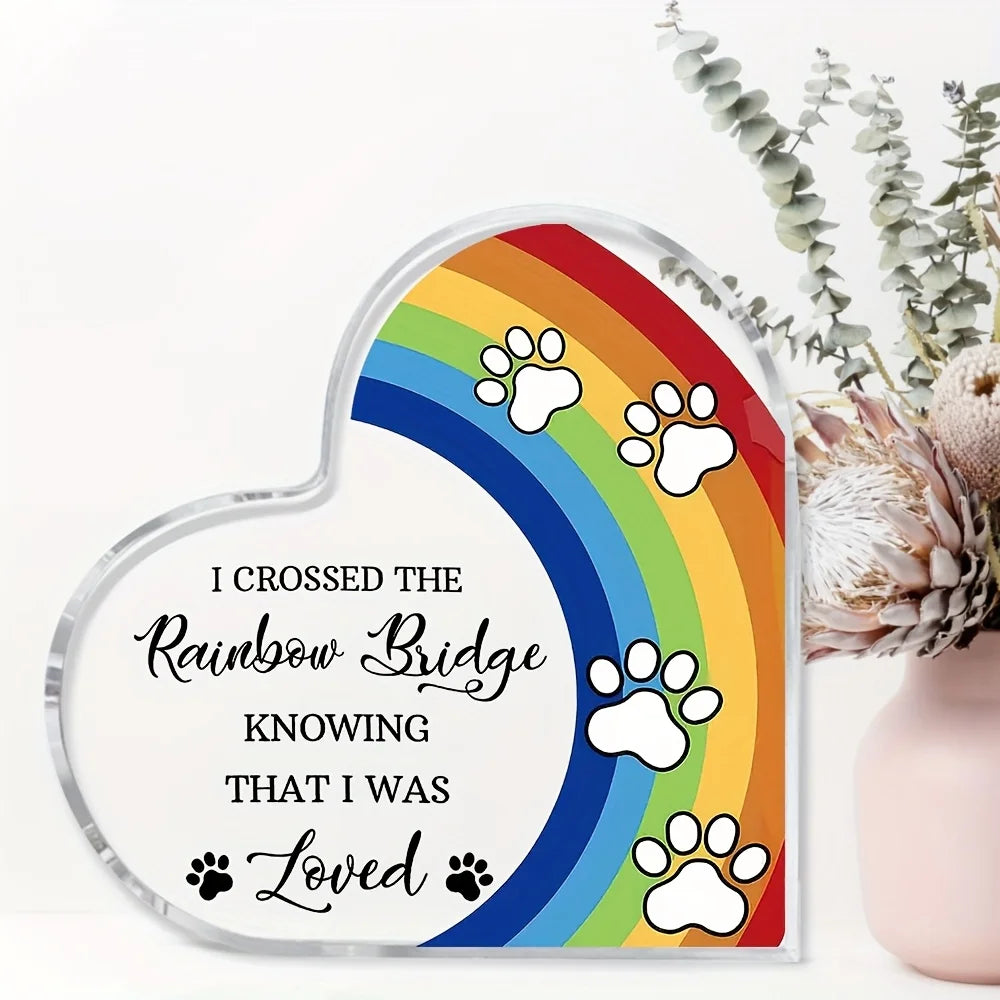Acrylic Rainbow Bridge Dog Memorial