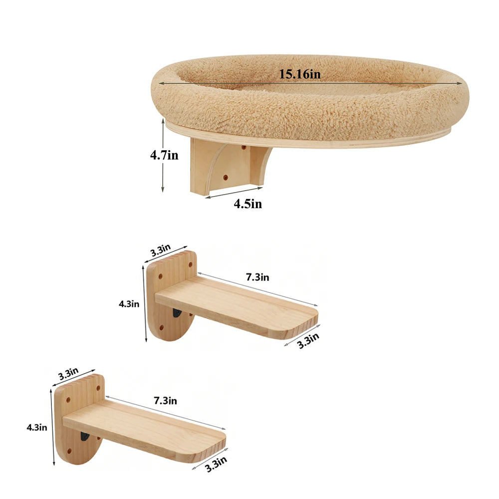 Cat Wall Mounted Hammock with Scratching Post