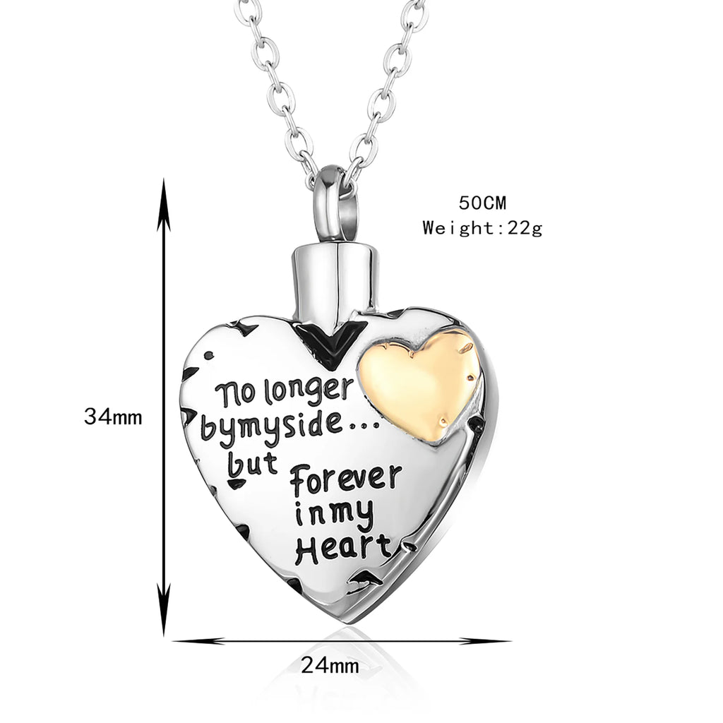 Stainless Steel Heart  Necklace for ashes