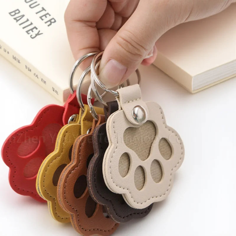 Leather Memorial Pet Hair Storage  Keychain