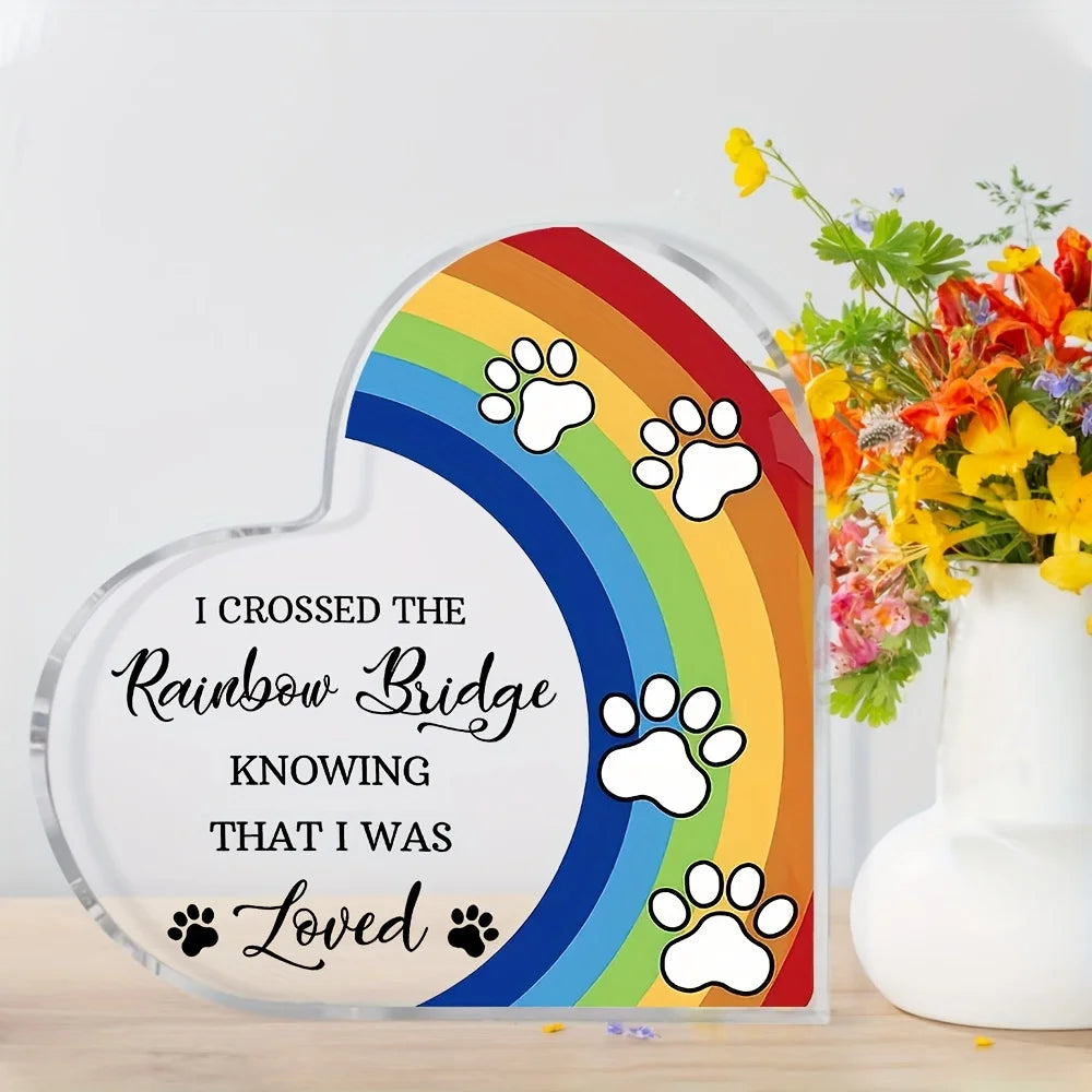 Acrylic Rainbow Bridge Dog Memorial