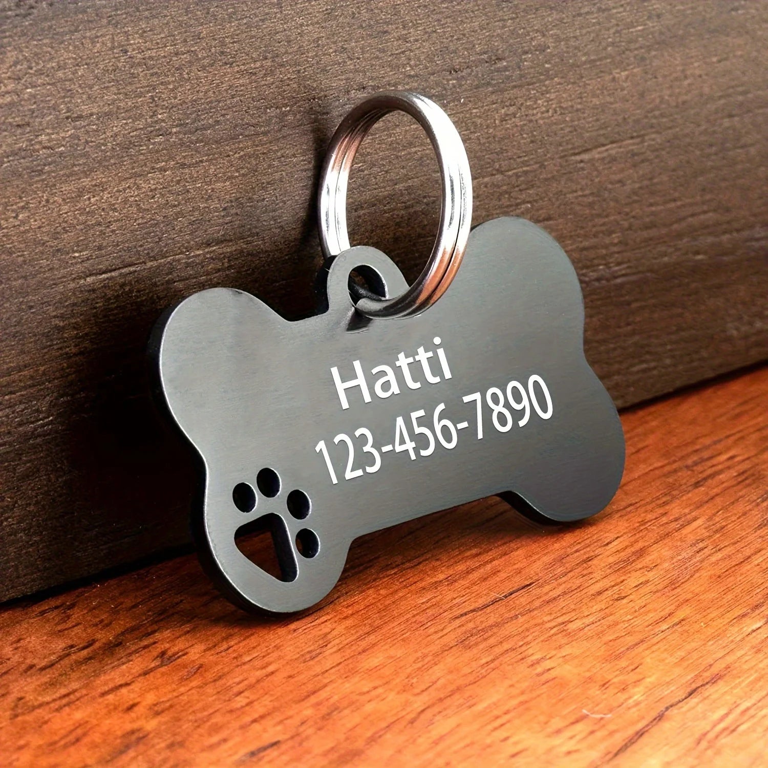 Personalized Engraved Dog Tag Bone-Shaped Pet Identification Accessory