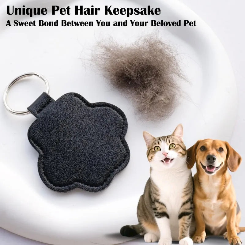 Pet Hair Memorial Keychain