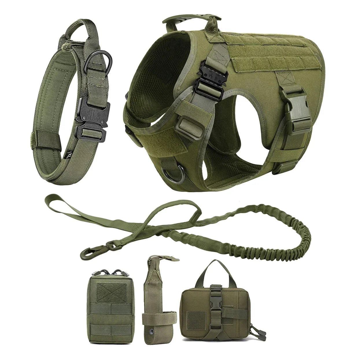Tactical Dog Harness Leash Collar