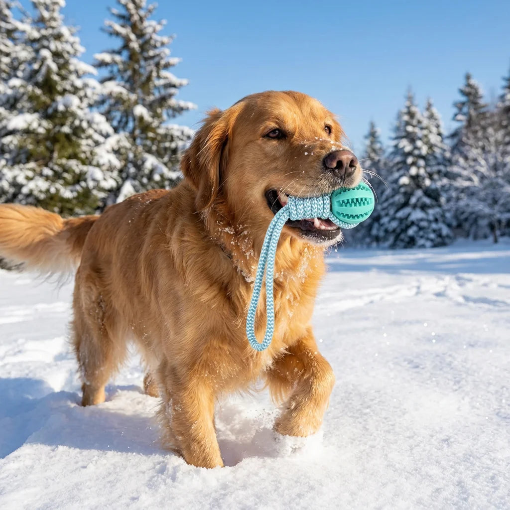 Cotton Rope & Rubber Chew Ball,